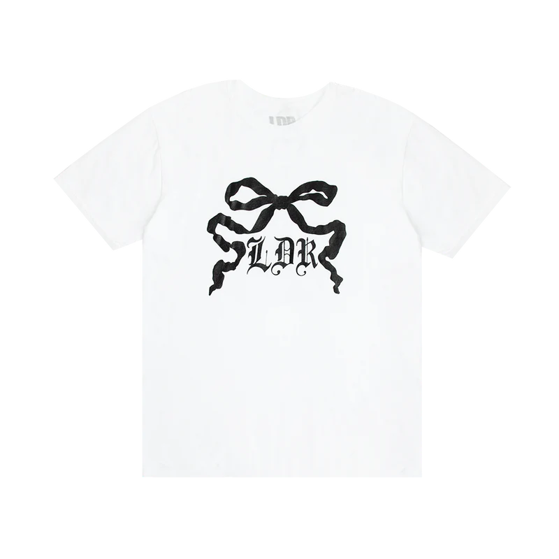 White T-Shirt With Ribbon