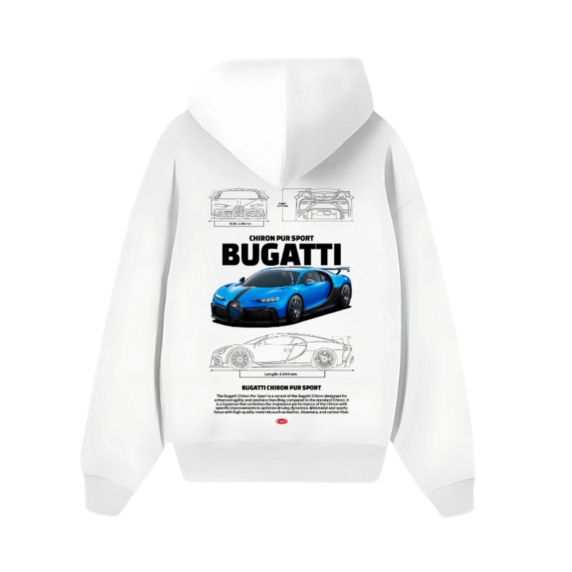 Bugatti Chiron Pur Sport White Hoodie