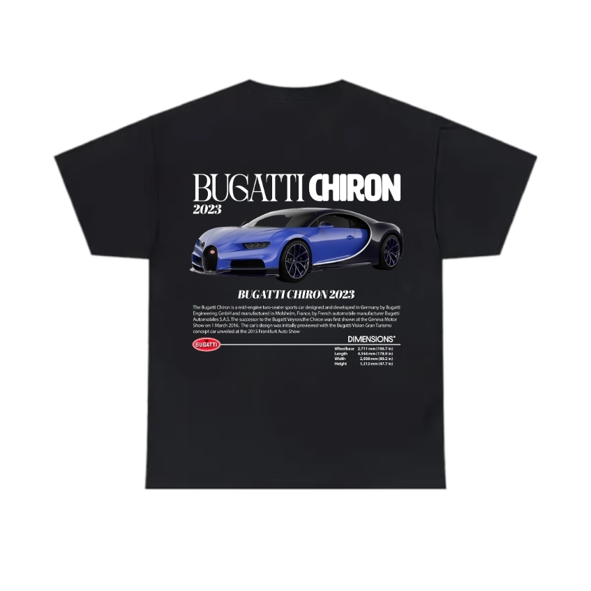 Bugatti Chiron 2023 Black T-Shirt
