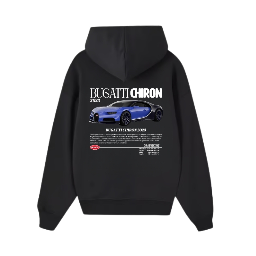 Bugatti Chiron 2023 Black Hoodie