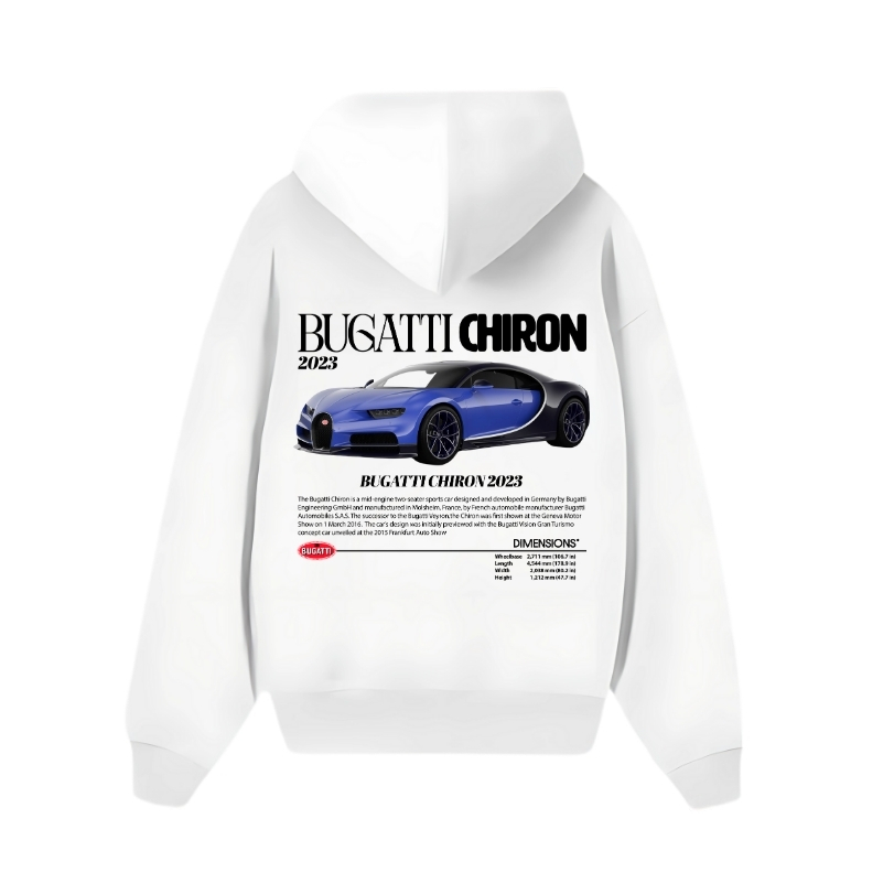 Bugatti Chiron 2023 White Hoodie