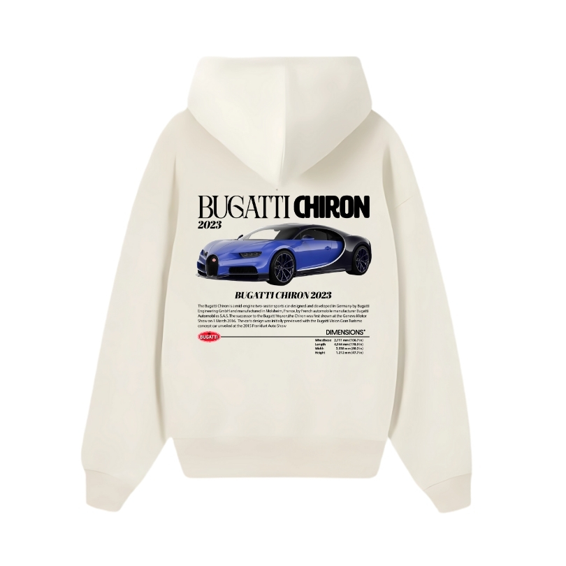 Bugatti Chiron 2023 Beige Hoodie
