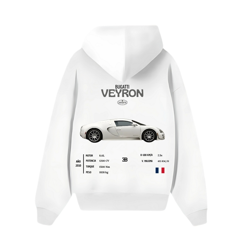 Bugatti Veyron White Hoodie