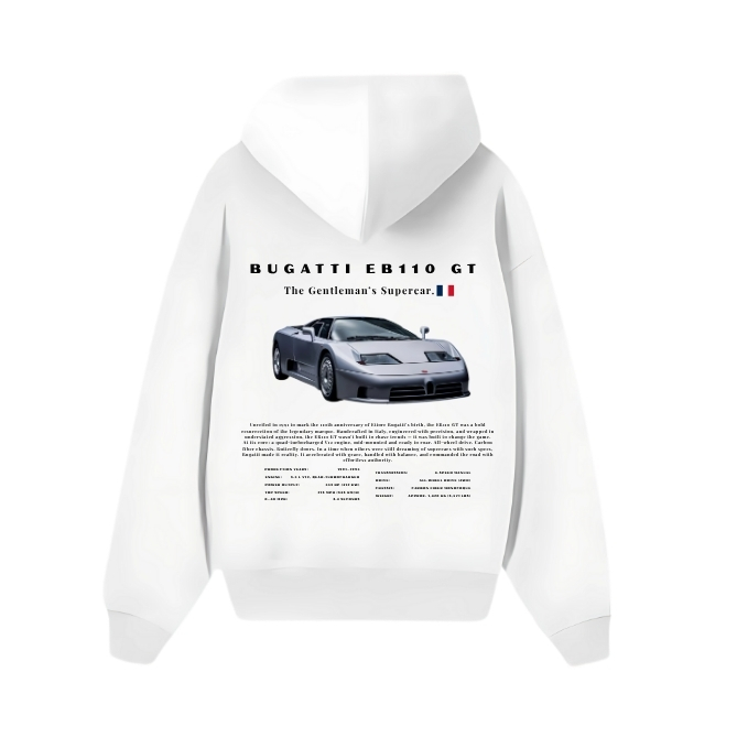 Bugatti EB 110 GT White Hoodie