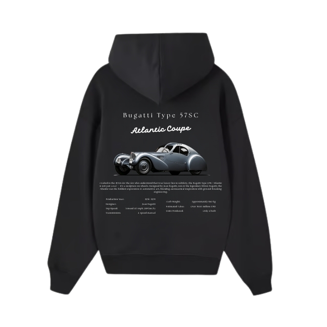 Bugatti Type 57 SC Black Hoodie