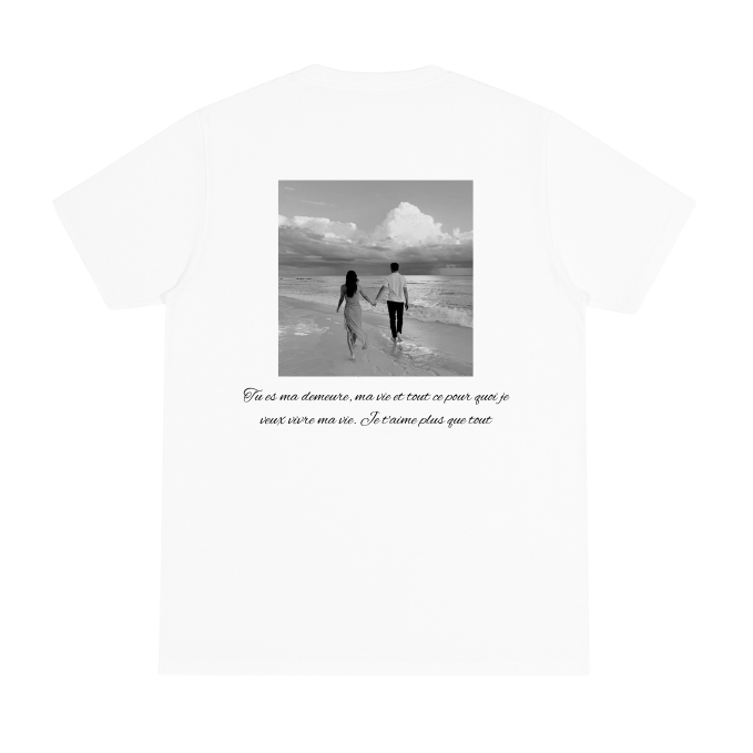 Playera Blanca Oversize Love Letter Photo