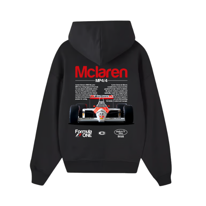 Ayrton Senna Mclaren F1 Black Hoodie