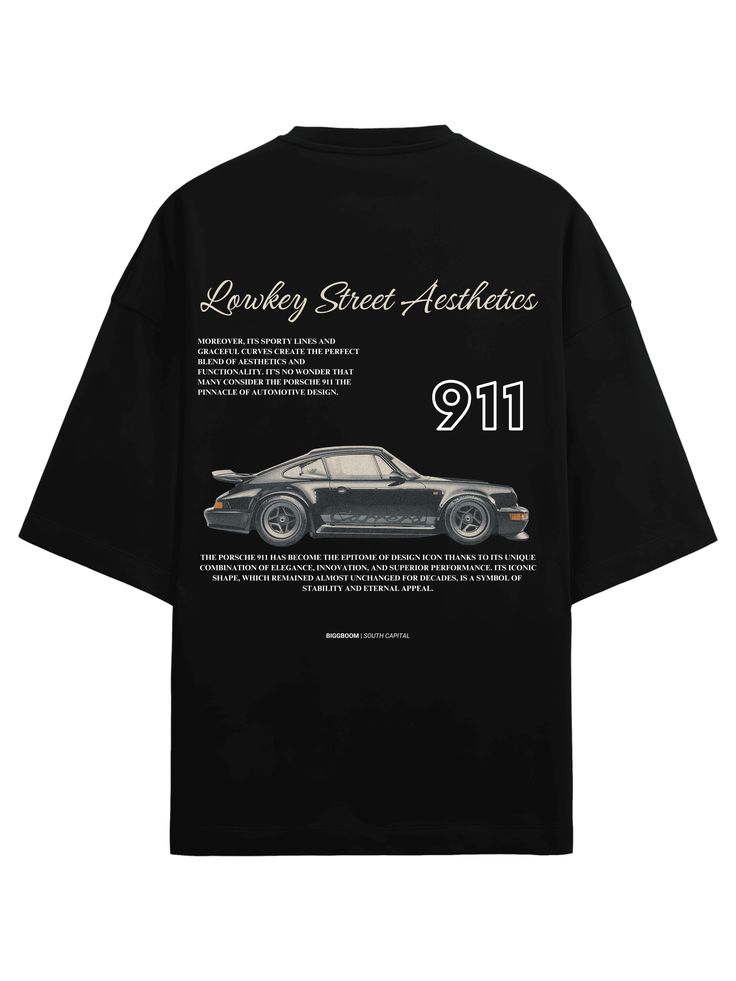Lowkey Street Porsche T-Shirt Black and White