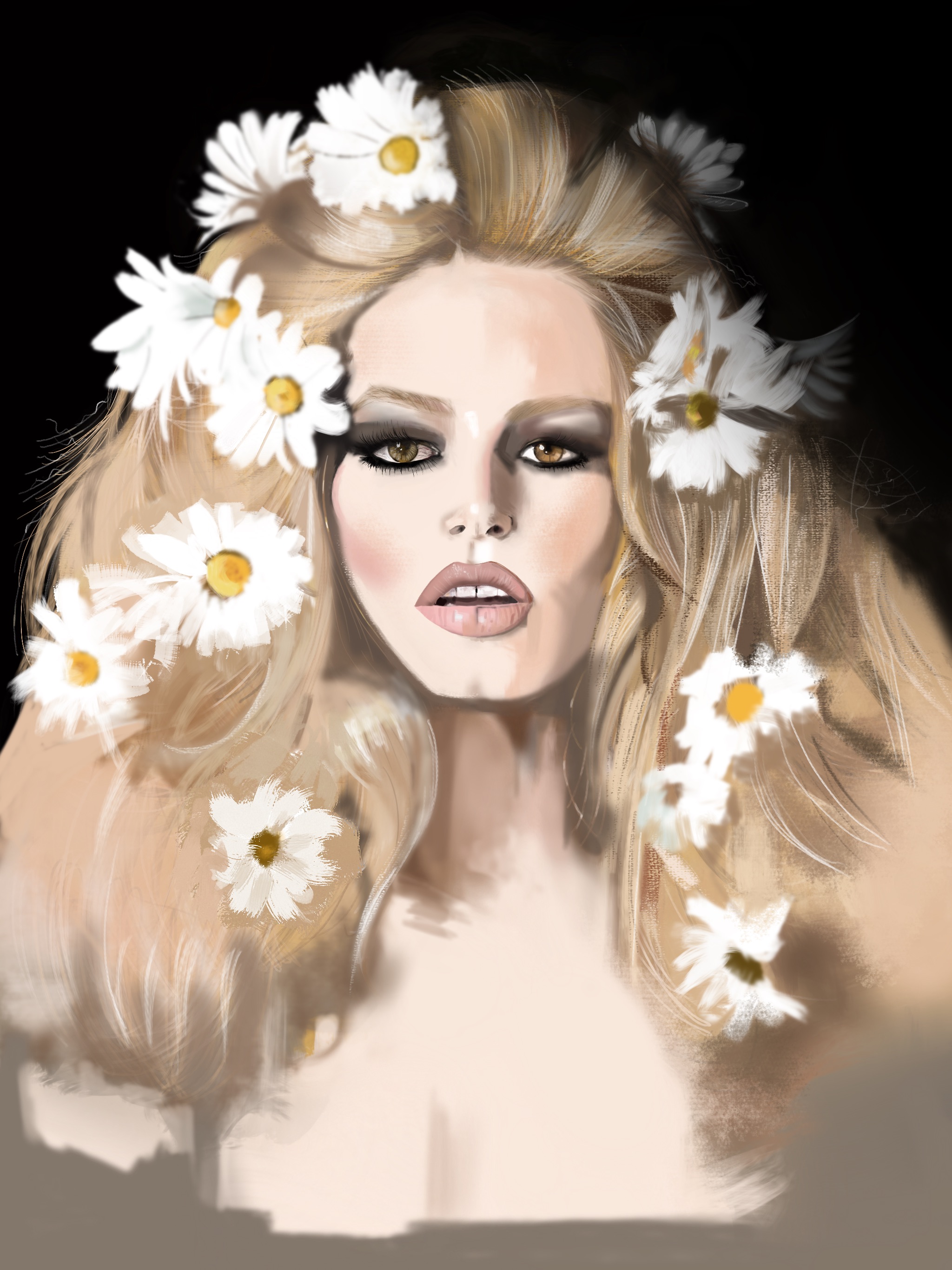 Ilustración. White Daisy