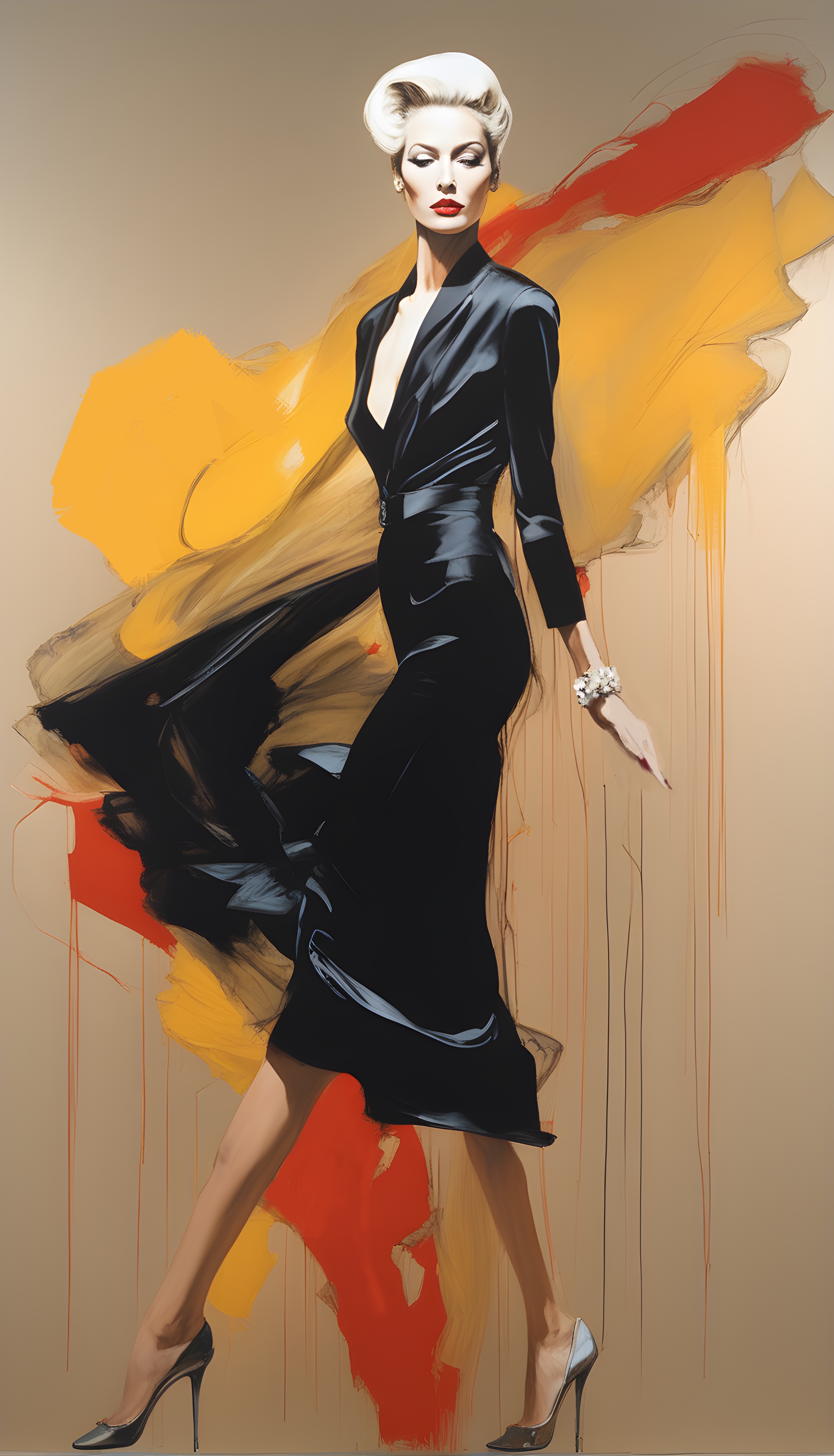 Ilustración. Woman in black