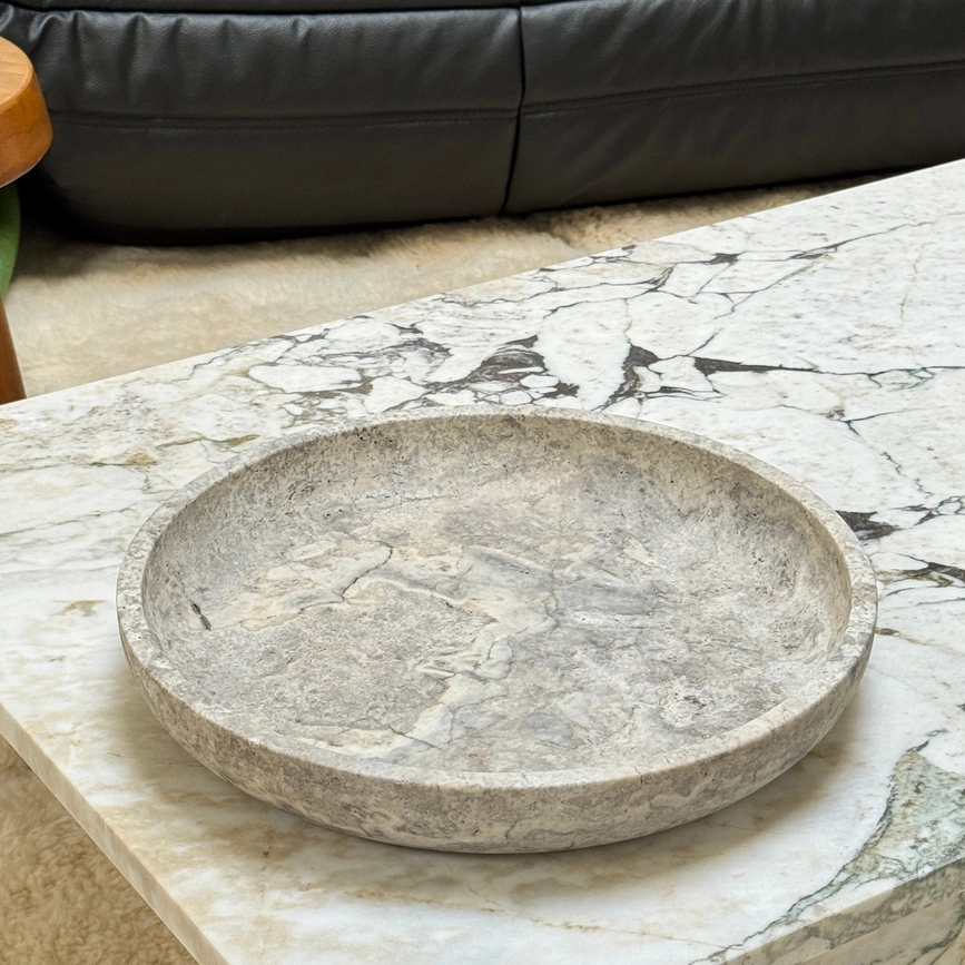 Travertine bowl 'Luna' XL