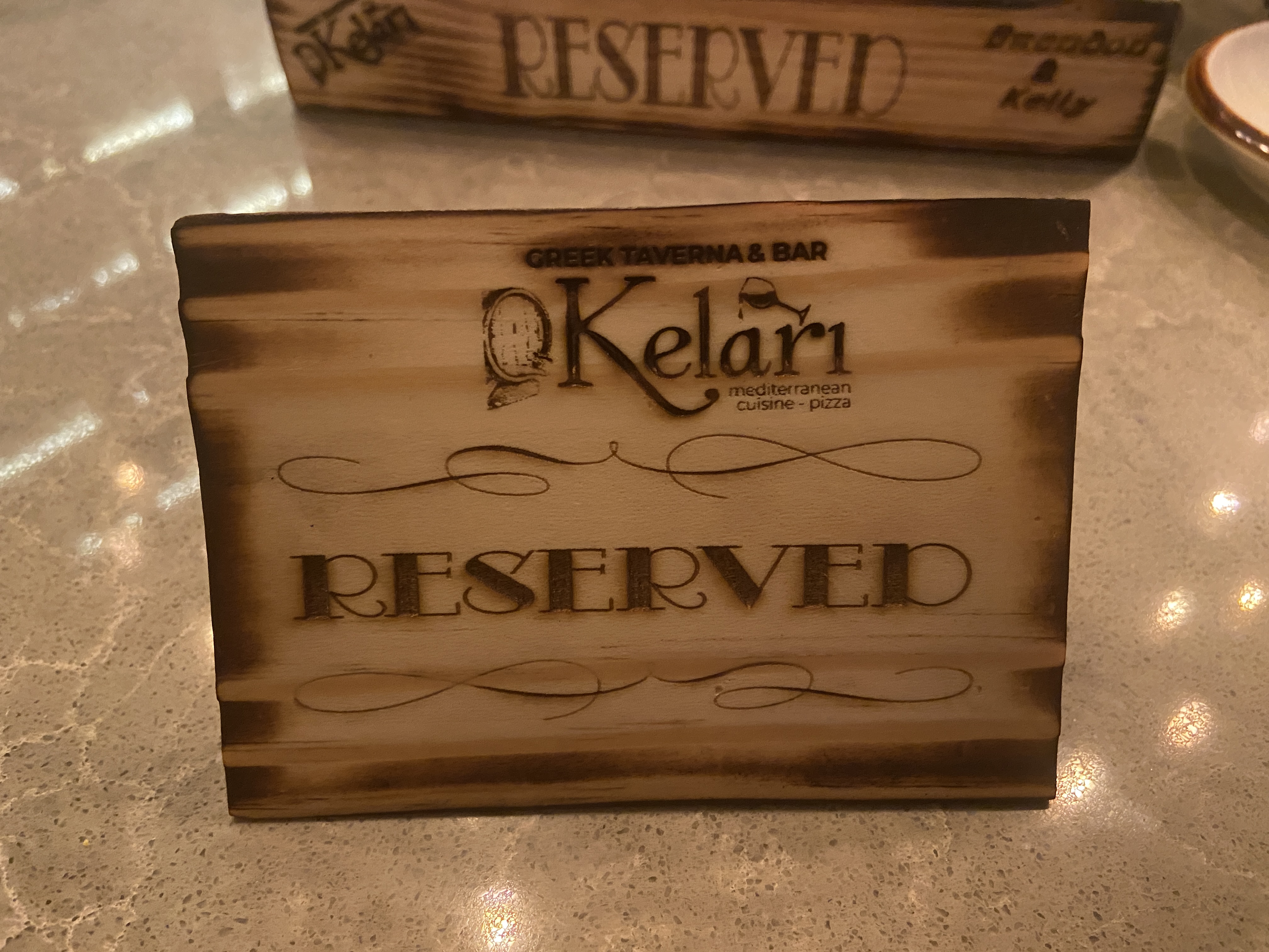 Lazer Engraved Reserved or Table Top Sign