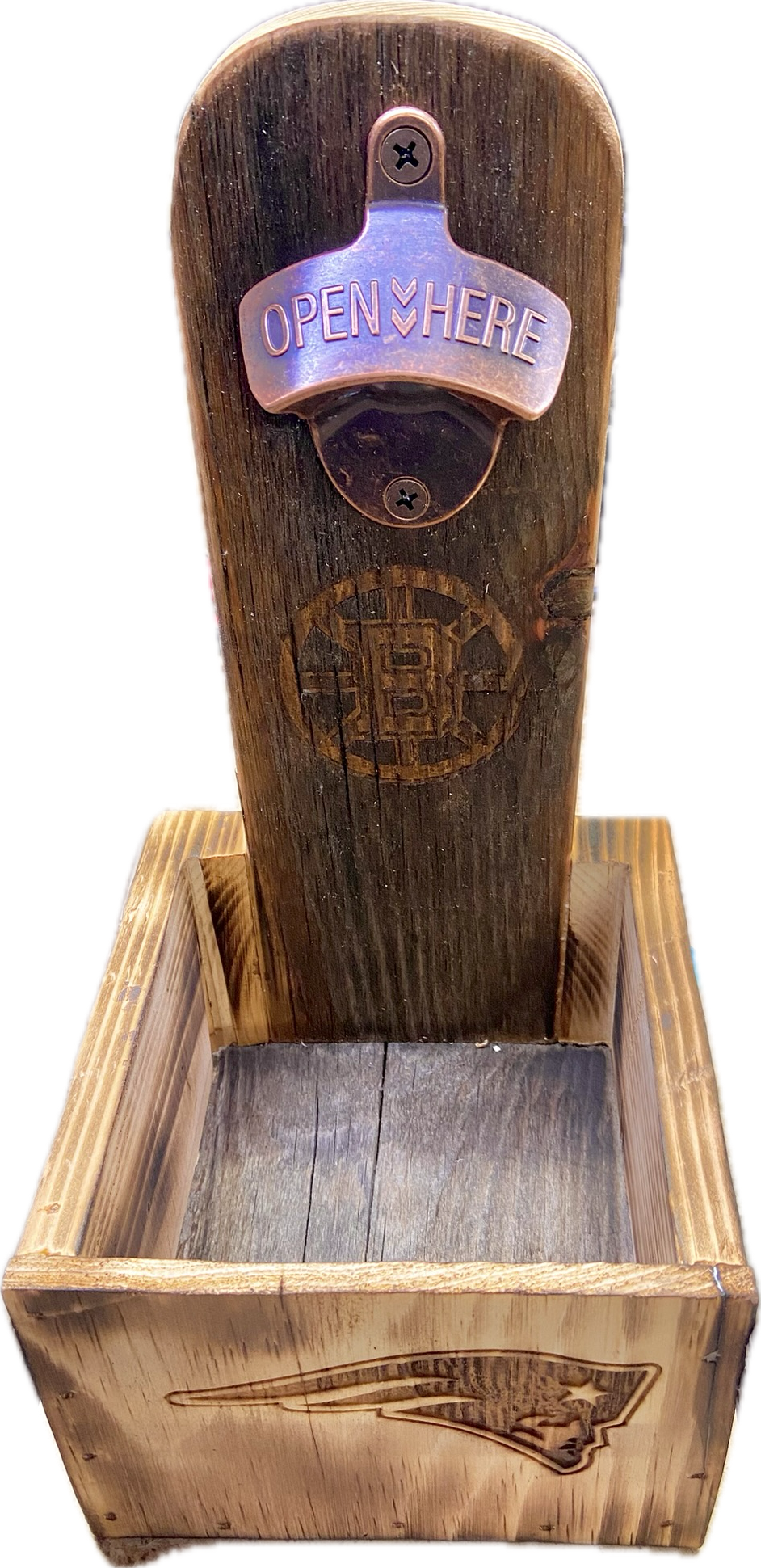 Laser Engraved Bottle Opener with top cap holder