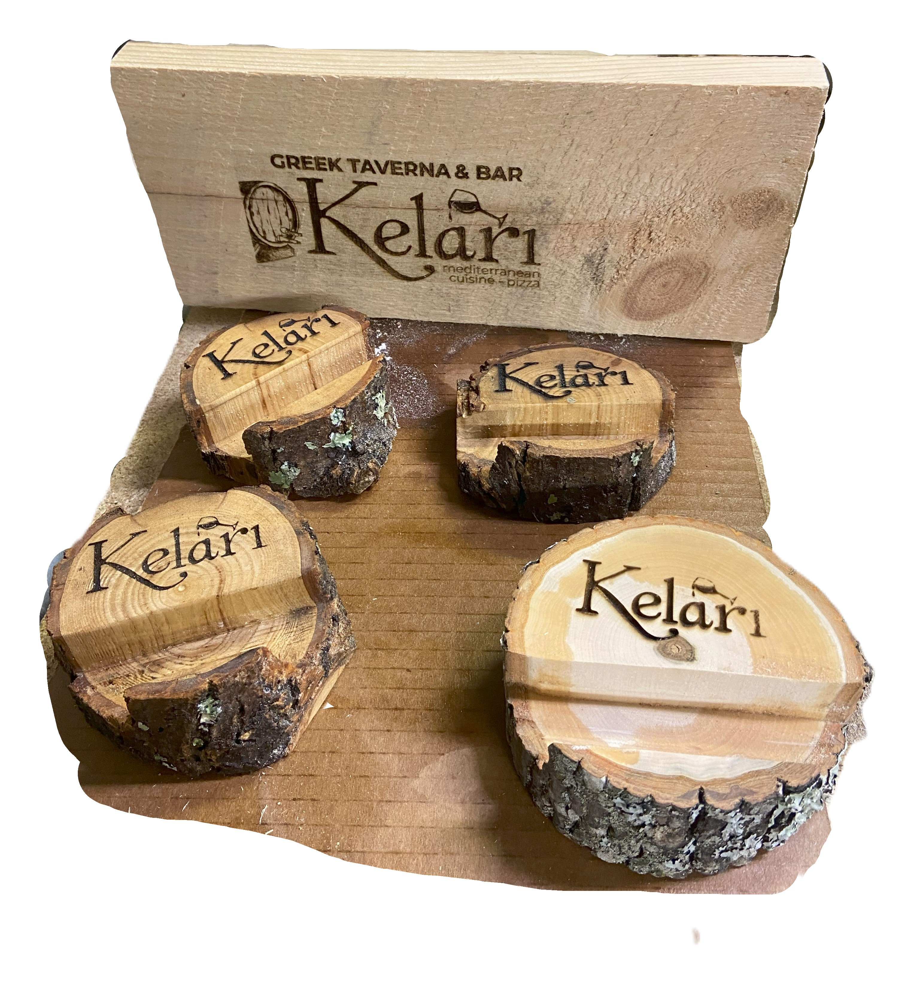 Lazer Engraved Menu / Cell phone Holder (Set of 3)