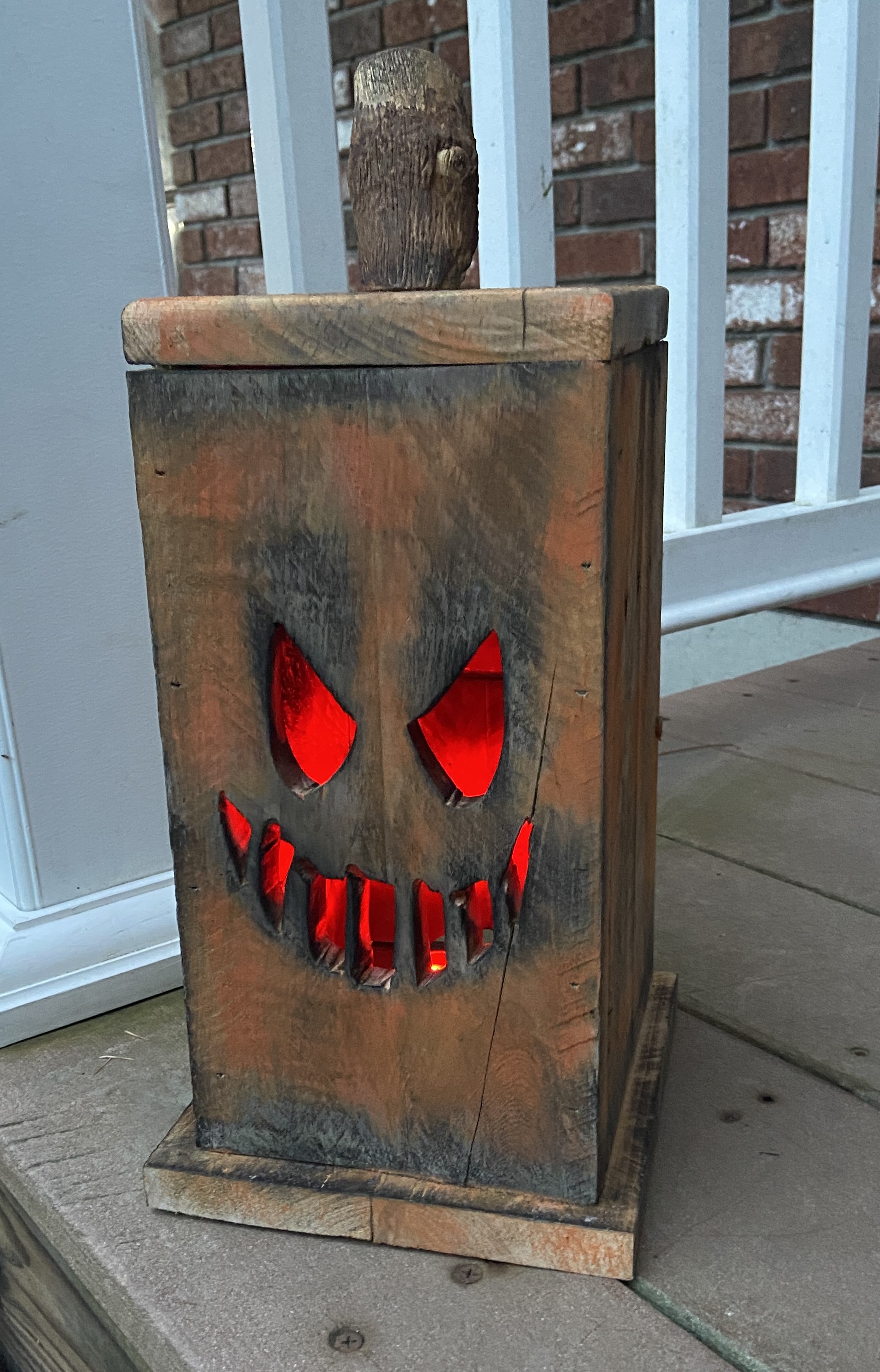 Wood Jack-O-Lantern