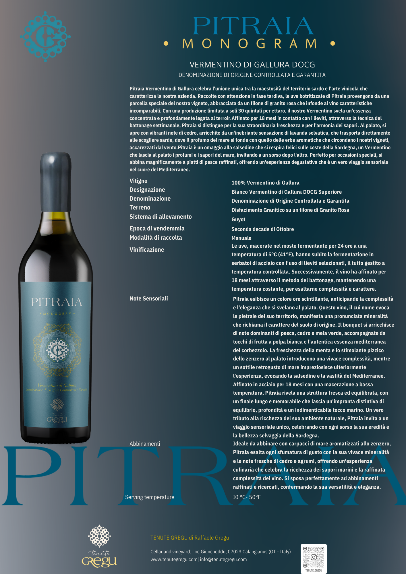  Vermentino di Gallura DOCG Superiore  Pitraia 100% uve botritizzate