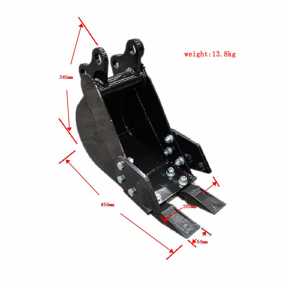 200mm Narrow Bucket Attachment for TYPHON Mini Excavators – Precision Digging USA