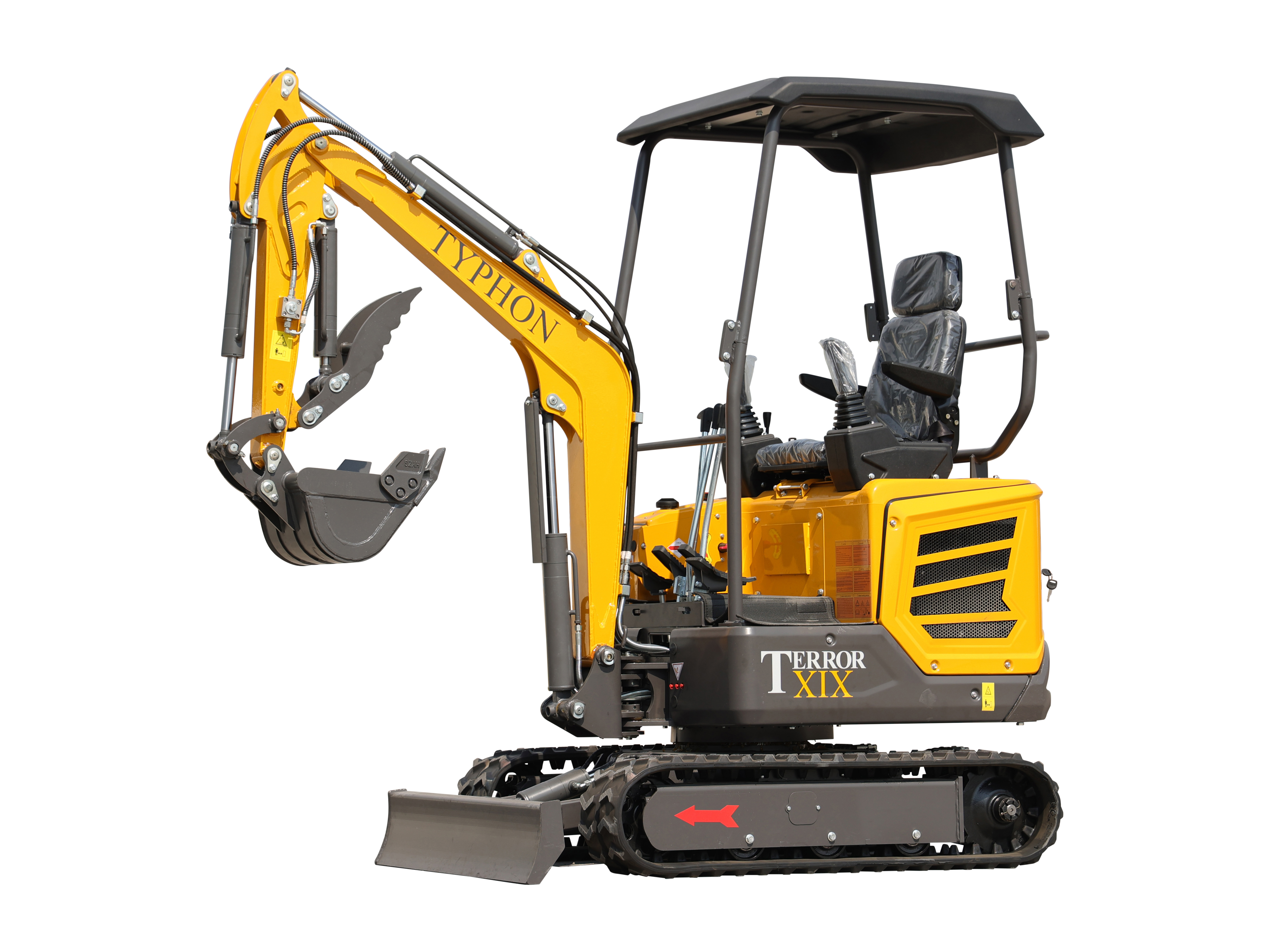 TYPHON TERROR XIX STORM Mini Excavator – 1.8 Ton Trench Digger with Boom Swing & Canopy
