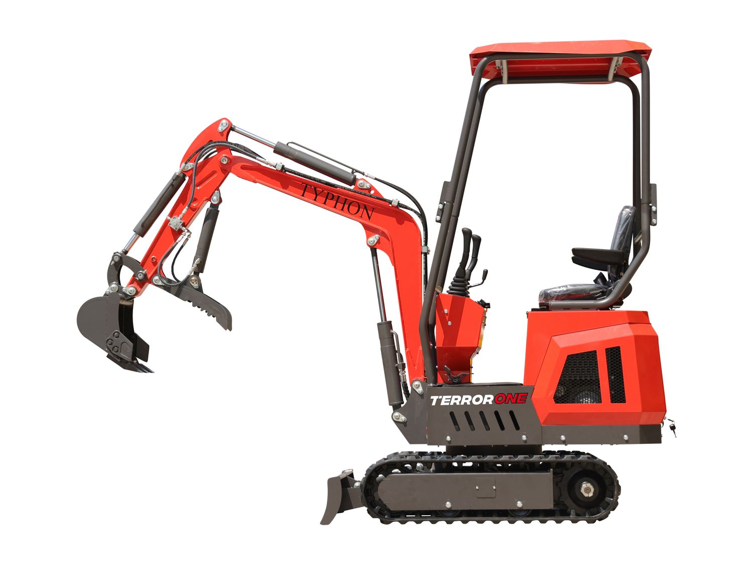 TYPHON TERROR ONE STORM 1 Ton Mini Excavator with Canopy, Hydraulic Thumb, Oil Cooler, 13.5hp USA