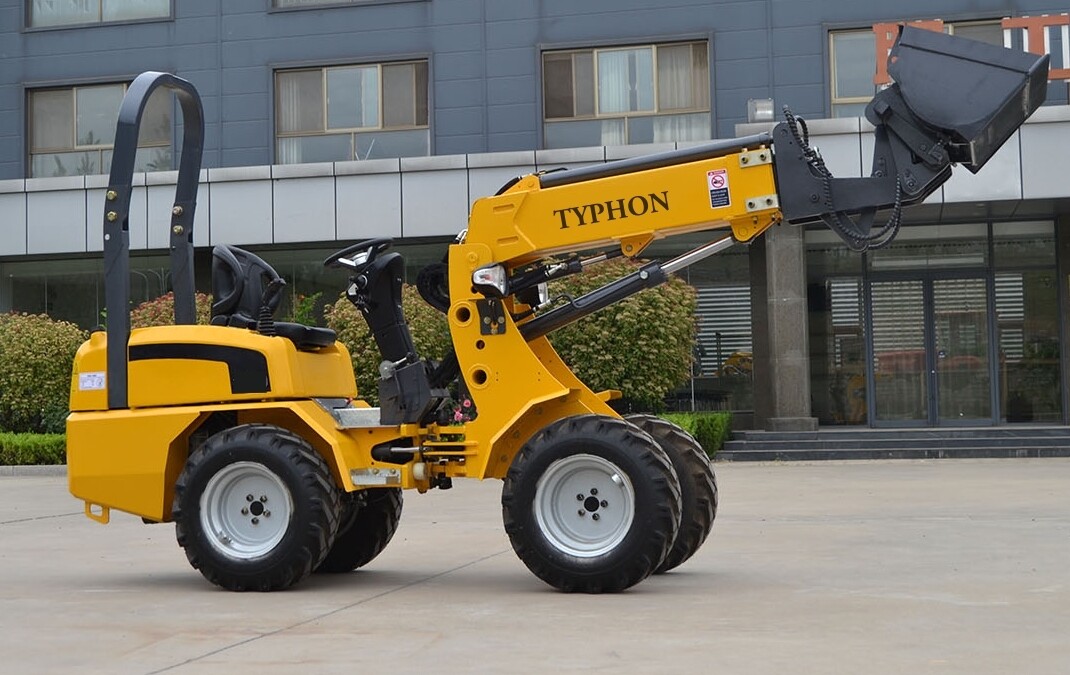 New TYPHON Wheel Loader w/ Kubota D1105 Engine 24hp – 1 Ton Load Capacity USA
