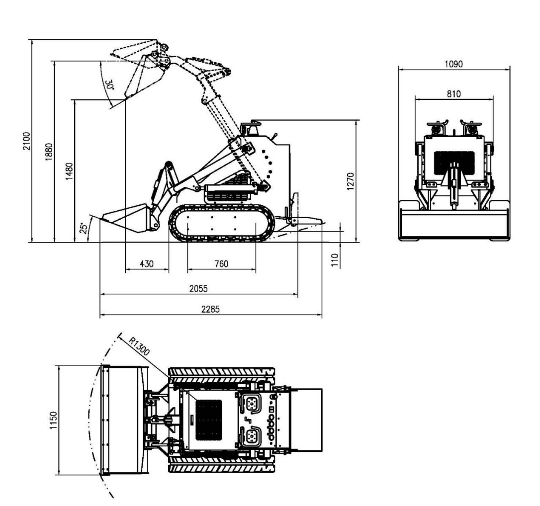1,800lbs Mini Skid Steer 23HP Gas EPA Engine - Ideal for Small Projects USA
