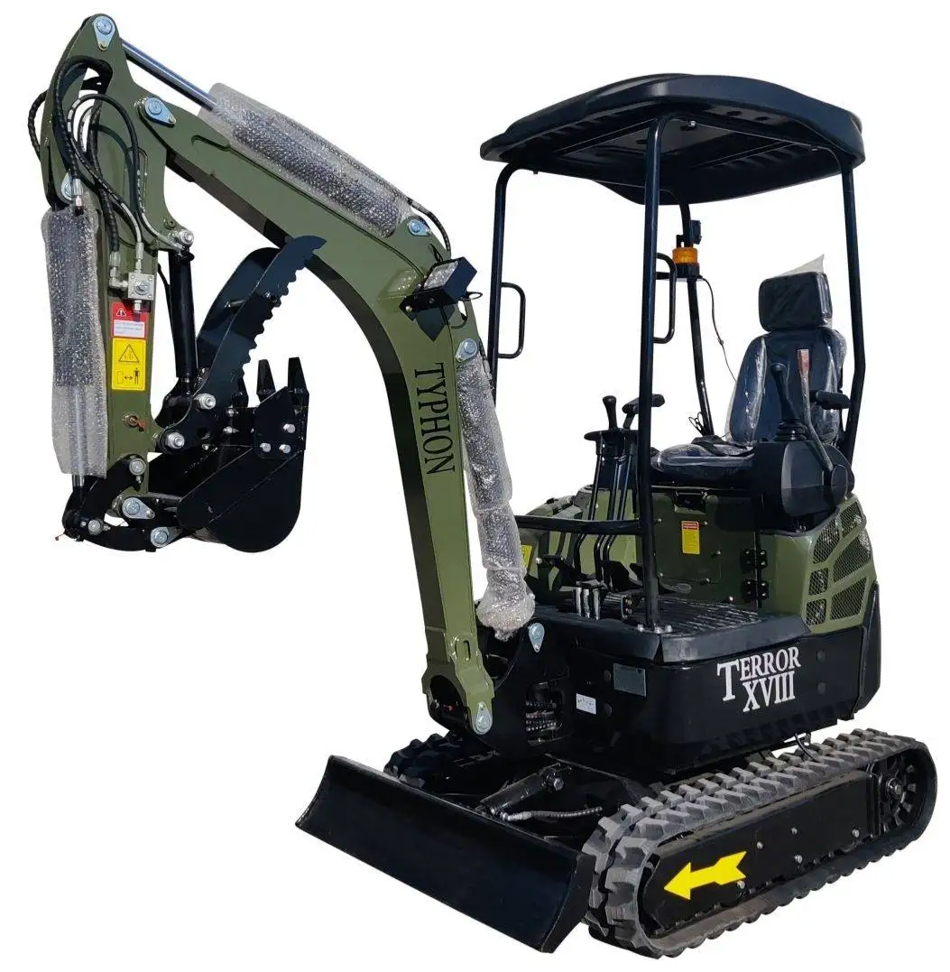 2025 4000 lb Typhon Terror XVIII Mini Excavator Rubber Track with Kubota Diesel Engine