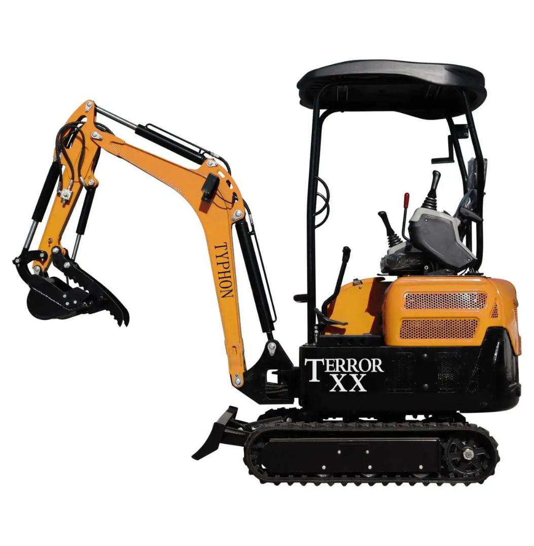 2025 4,000 lb TYPHON TERROR XX Mini Excavator Rubber Track with Kubota D902 Diesel Engine USA