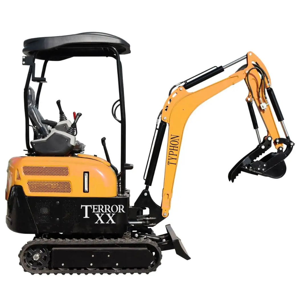 2025 4,000 lb TYPHON TERROR XX Mini Excavator Rubber Track with Kubota D902 Diesel Engine USA