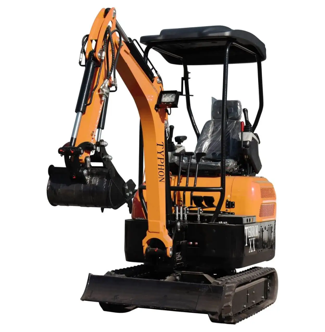 2025 4,000 lb TYPHON TERROR XX Mini Excavator Rubber Track with Kubota D902 Diesel Engine USA