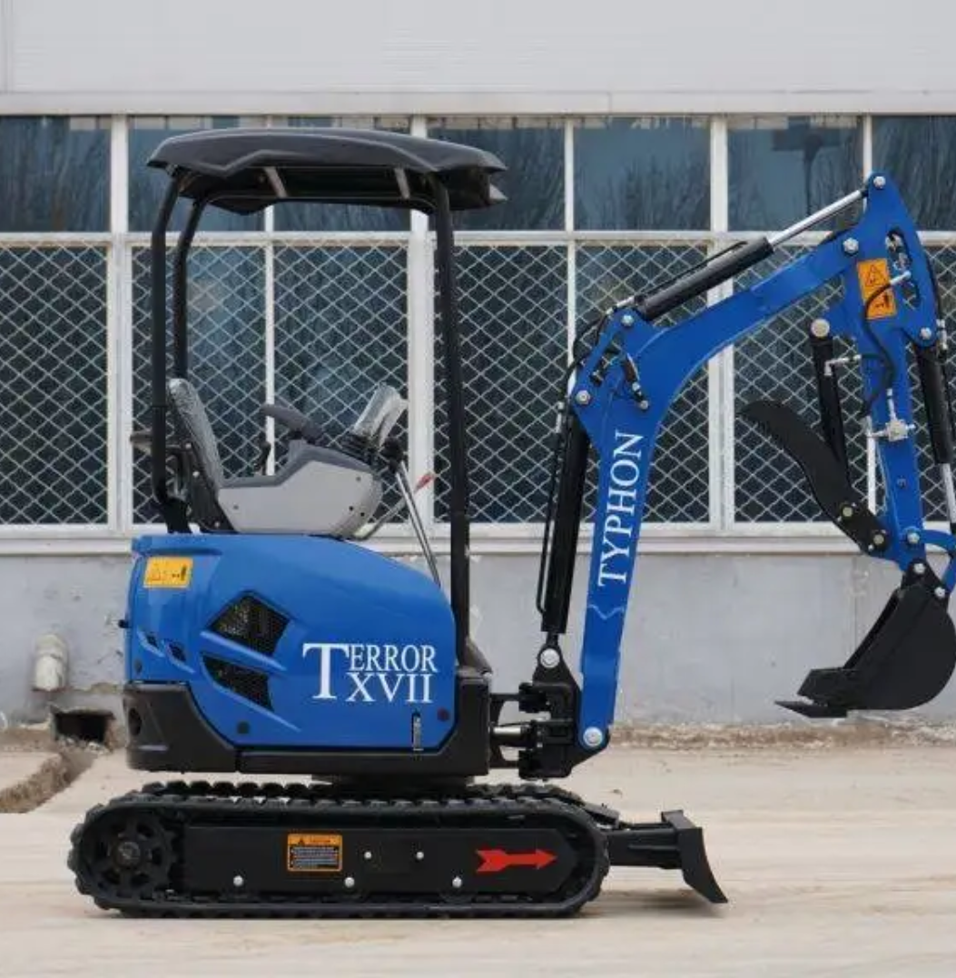 2025 3800 lb TYPHON TERROR XVII Mini Excavator Rubber Track with Kubota D902 Diesel Engine