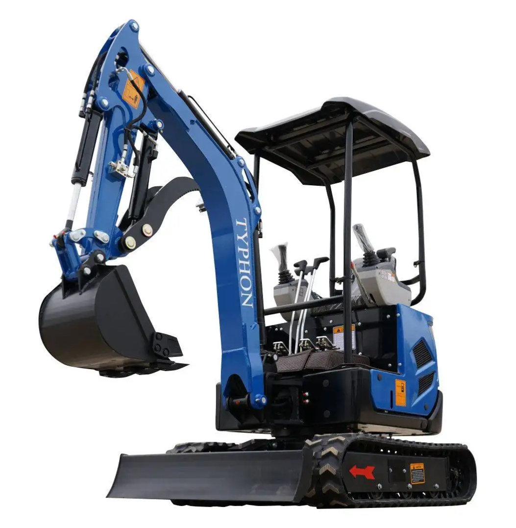 2025 3800 lb TYPHON TERROR XVII Mini Excavator Rubber Track with Kubota D902 Diesel Engine