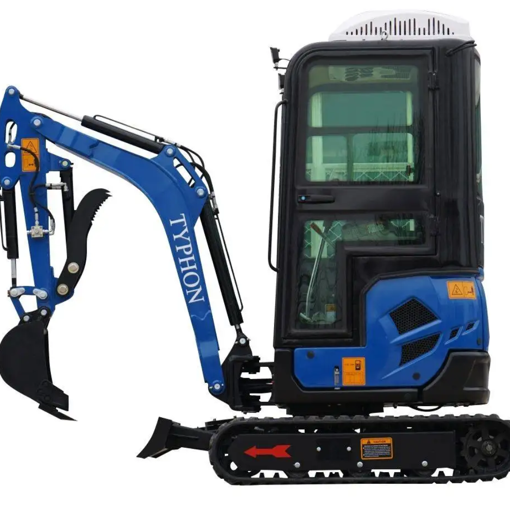 2025 4000 lb TYPHON TERROR XVII Cabin Mini Excavator Rubber Track with Kubota D902 Diesel Engine
