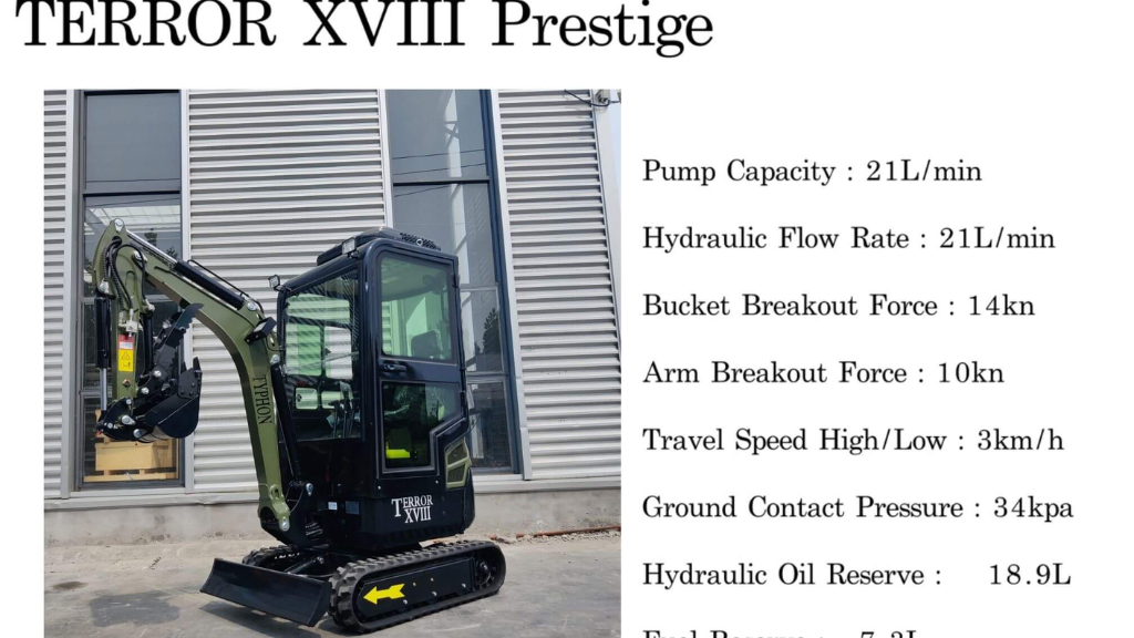 Green TYPHON TERROR XVIII Prestige 2 Ton Mini Excavator KUBOTA Diesel Engine USA