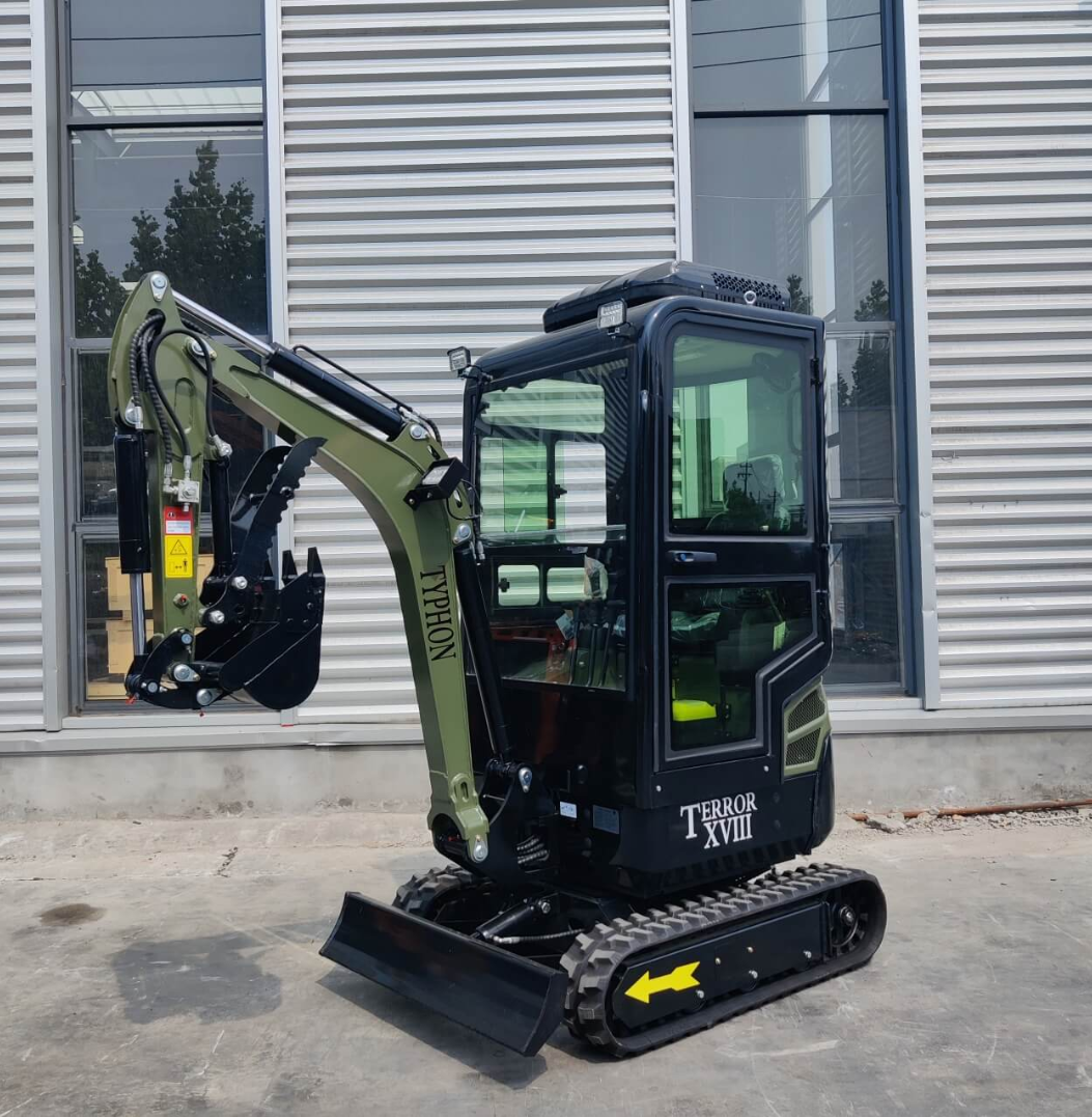 Green TYPHON TERROR XVIII Prestige 2 Ton Mini Excavator KUBOTA Diesel Engine USA