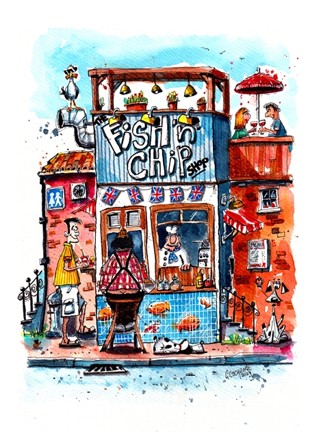 Fish 'n' Chip Shop Sketch