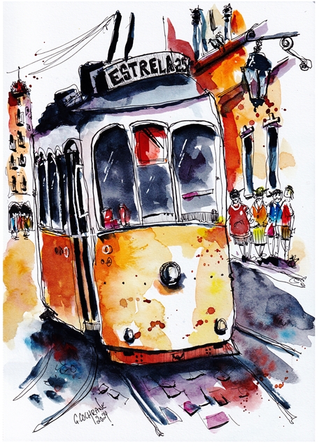 Vintage Tram Art Print