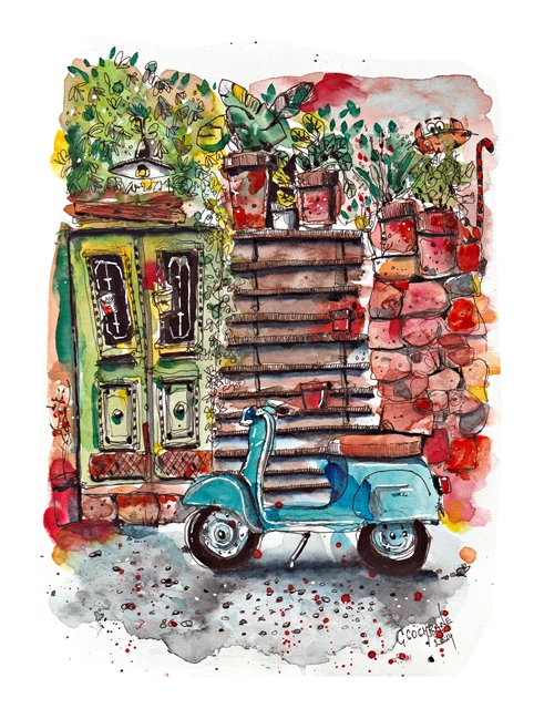 Vintage Vespa Art Print