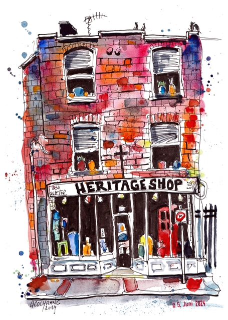 Heritage Shop Watercolor Painting