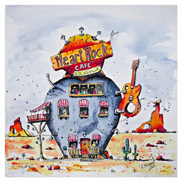 Heart Rock Cafe Painting