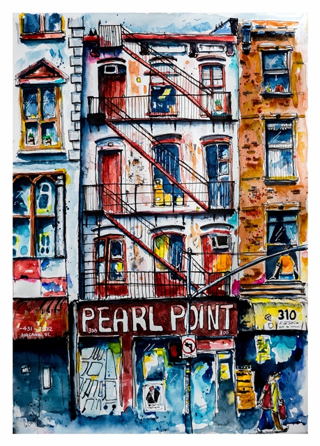 Urban Watercolor Painting