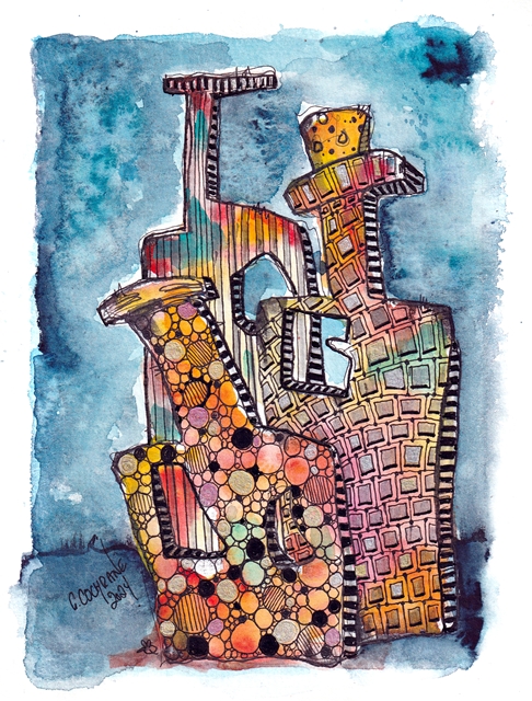 Abstract Vases Painting