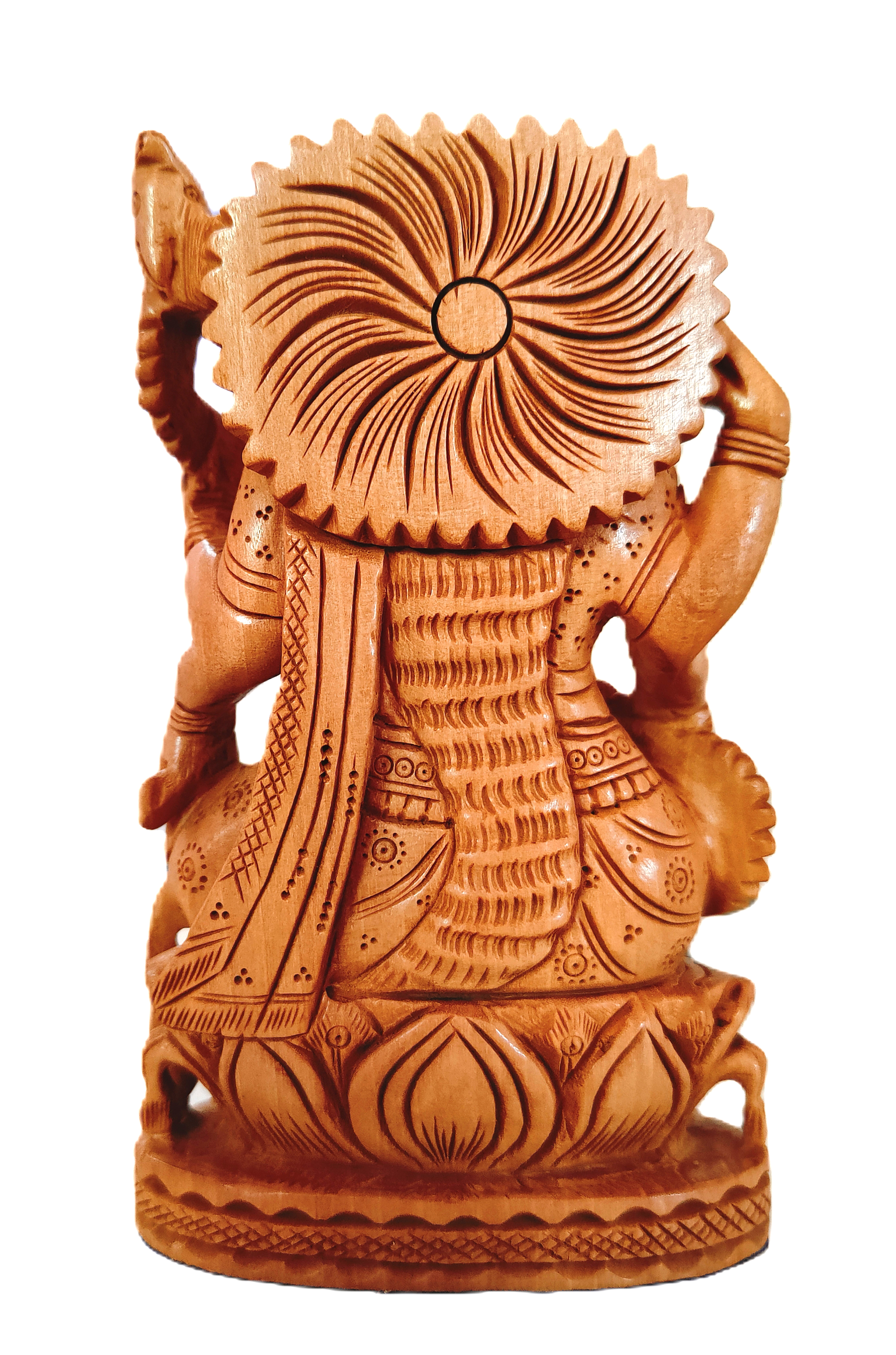 Natural kadamwood Saraswati Idol Showpiece Statute, for House Warming and Home Decor 