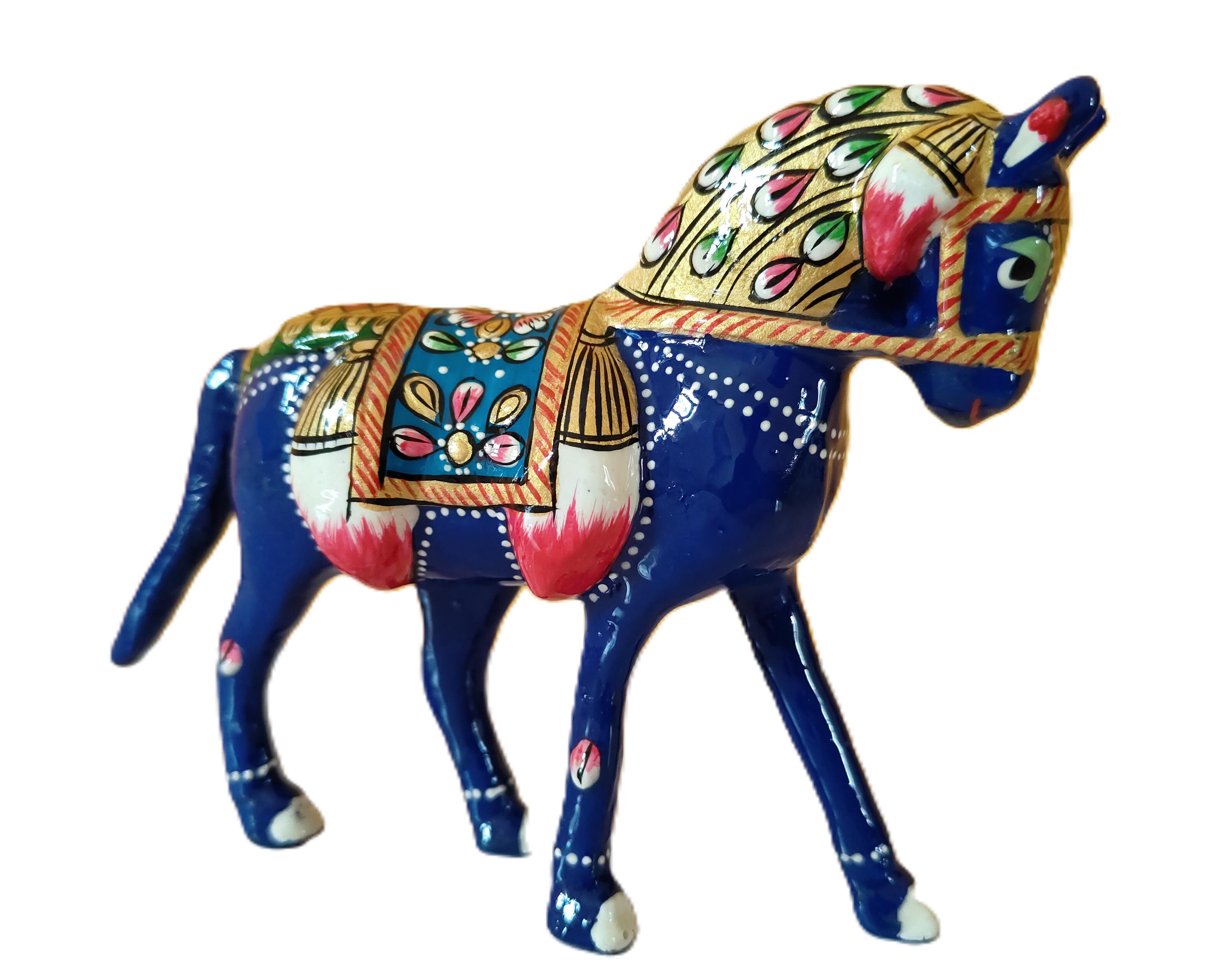 Metal Decorative Horse Figurines, Hand Painted, Home and Office Accents Assorted Styles