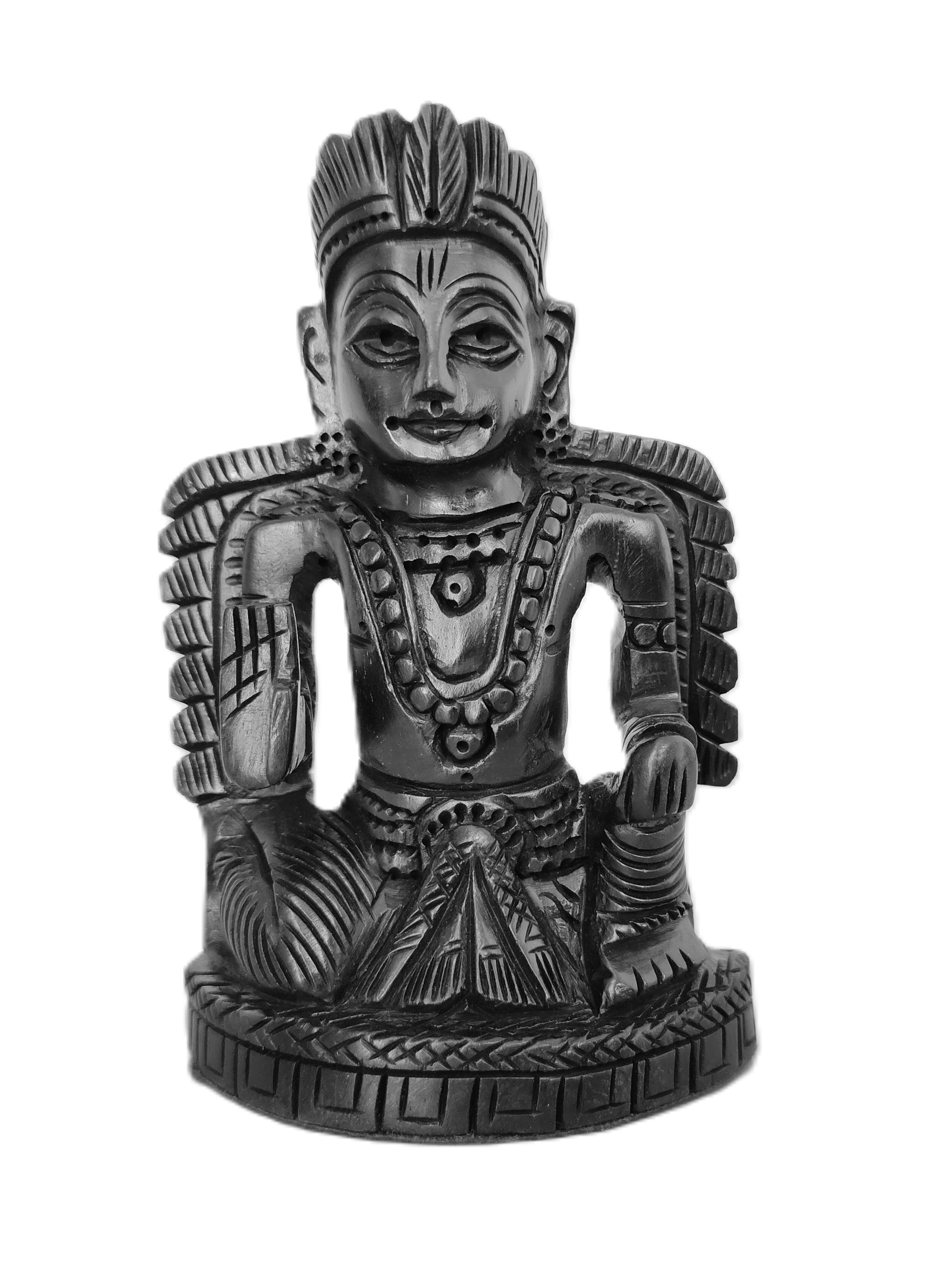  Ebony Wood Lord Garuda Dev Idol for Pooja (Pack of 1) Handmade Carving Ideal for Home, Office and Temple 