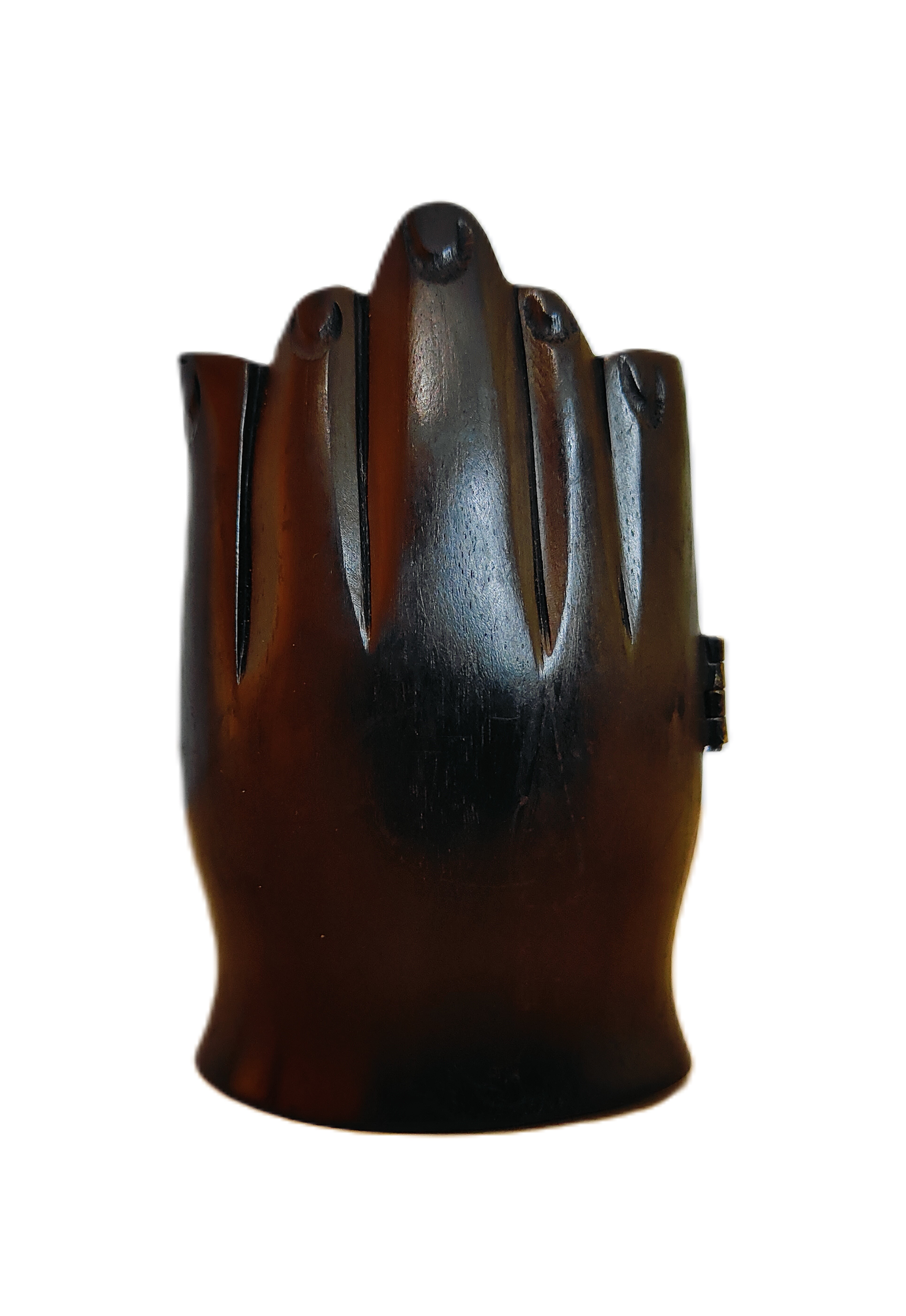 Ebony Wood Namaste Hand with Lord Ganesha and Ram Statue Inside