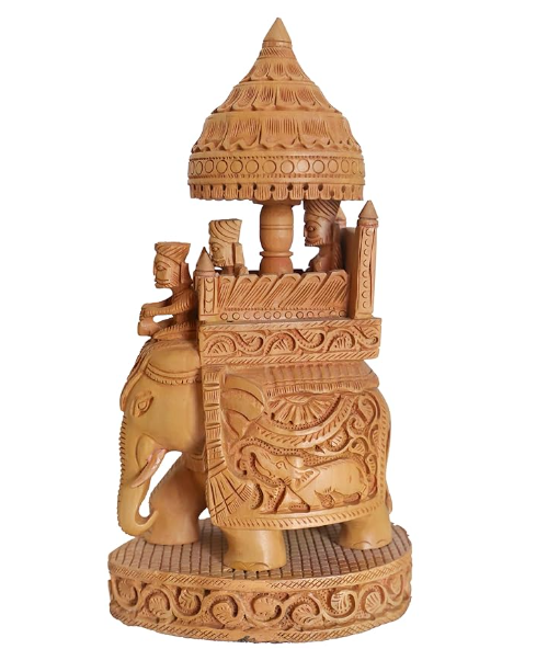 The Modern Handmade Elephant Wood Statue - A Stunning Office Decor Piece 11 inches