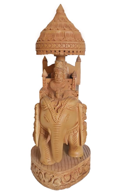 The Modern Handmade Elephant Wood Statue - A Stunning Office Decor Piece 11 inches