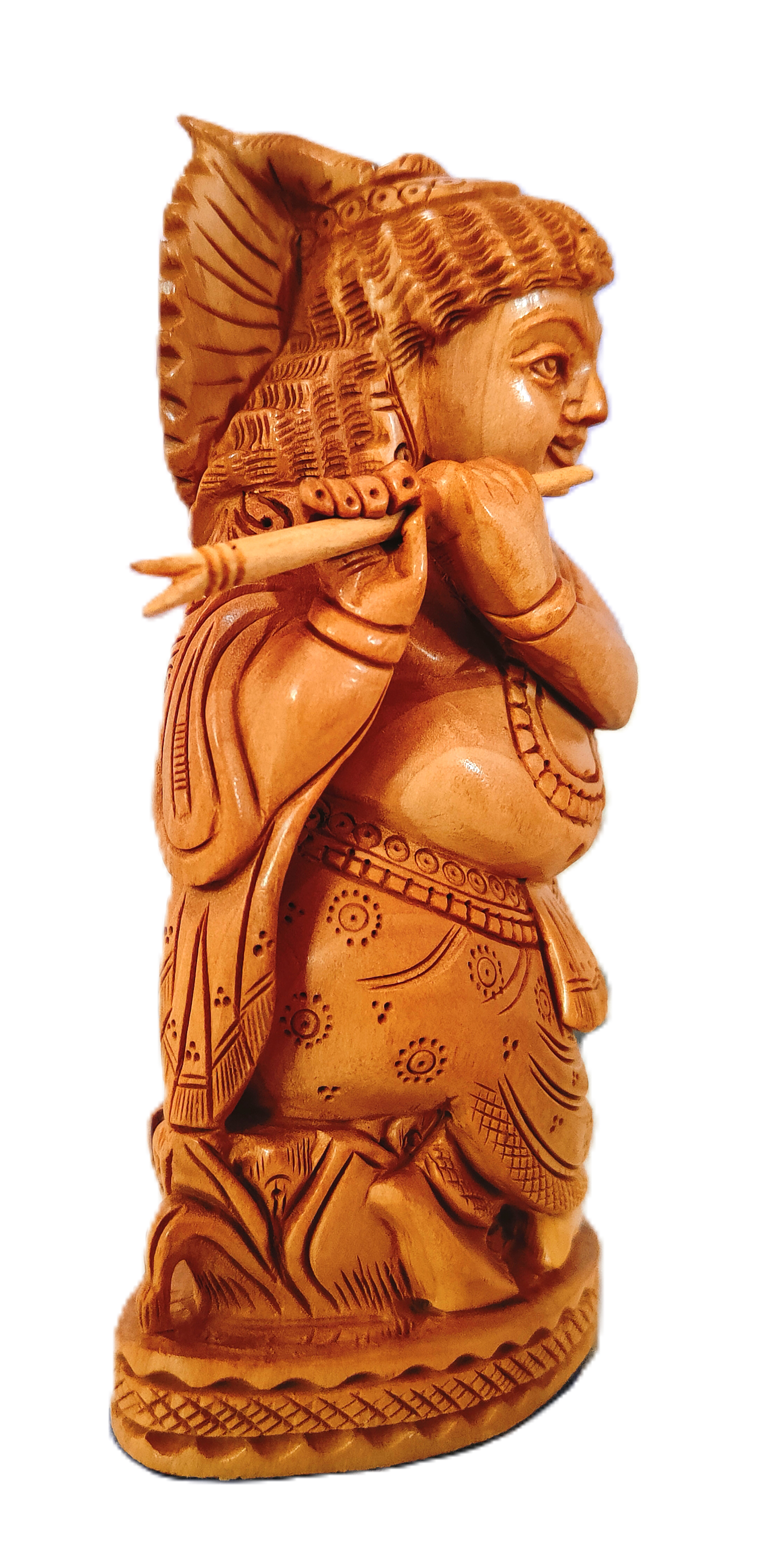 Lord Krishna Statue, Hand Carved Wooden for Living Room, Bedroom, Office, Home Decor