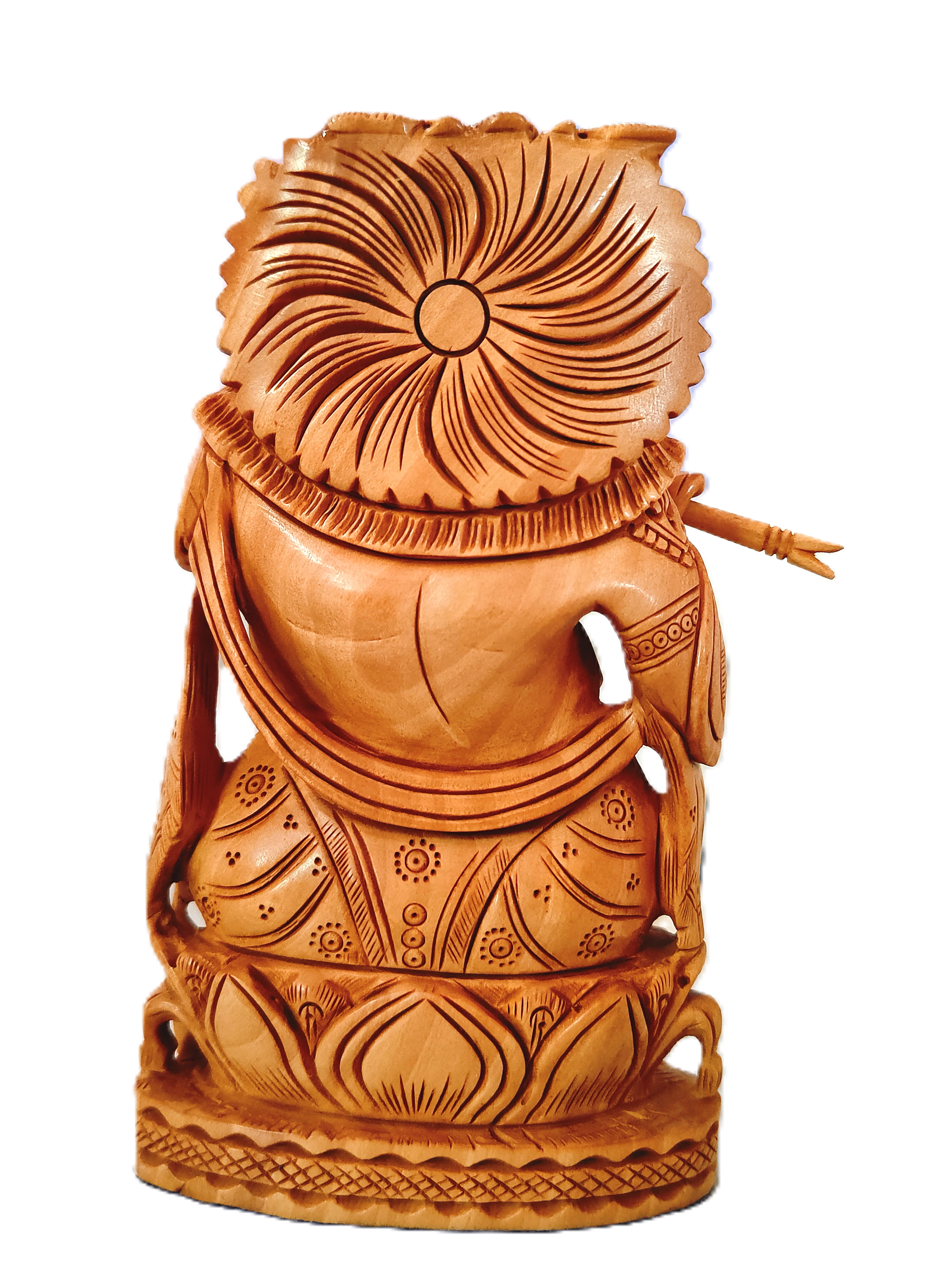 Lord Krishna Statue, Hand Carved Wooden for Living Room, Bedroom, Office, Home Decor