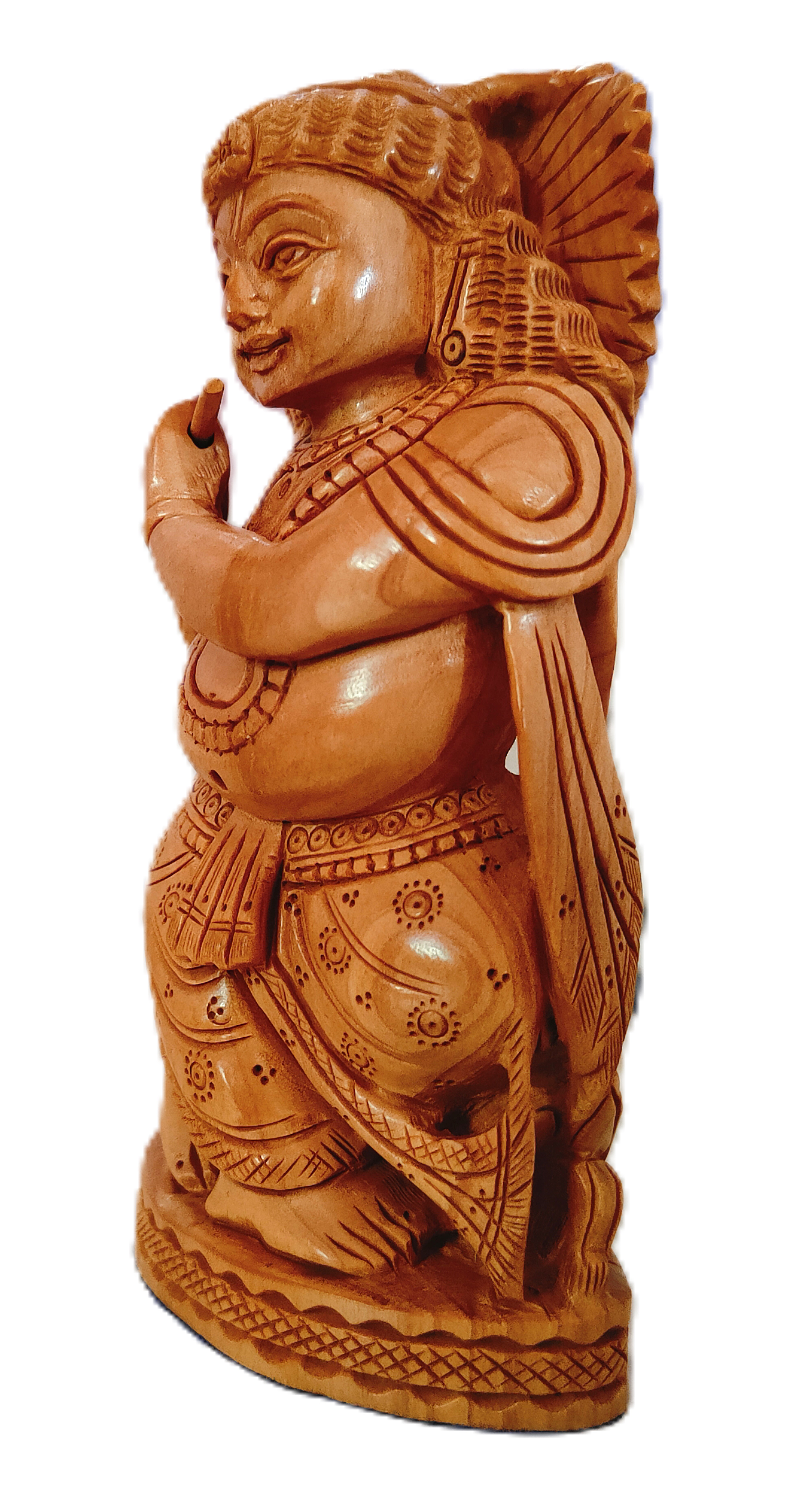 Lord Krishna Statue, Hand Carved Wooden for Living Room, Bedroom, Office, Home Decor